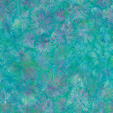 BA OM 1613 Aqua Purple Cream Starbursts Ocean Mandala Range Batik Fabric for Patchwork and Quilting