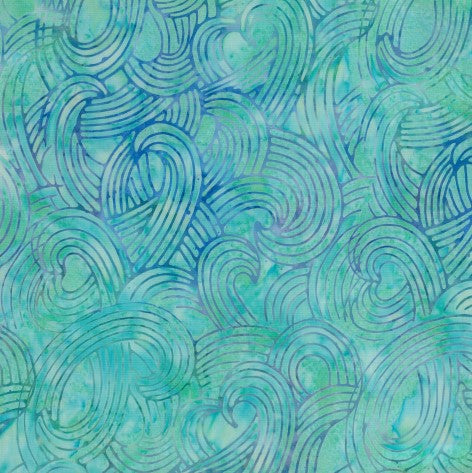 BA OM 1614 Aqua Purple Blue Ocean Mandala Range Batik Fabric for Patchwork and Quilting