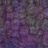 BA OM 1624 Purple Aqua Green Starbursts Ocean Mandala Range Batik Fabric for Patchwork and Quilting