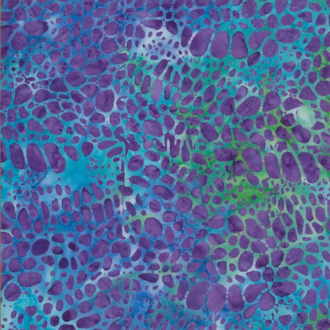 BA OM 1626 Purple Aqua Green Lace Ocean Mandala Range Batik Fabric for Patchwork and Quilting