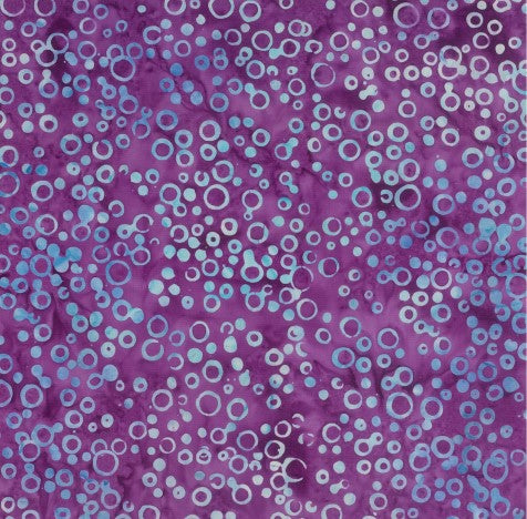 BA OM 1627 Purple Blue Grey Circles Ocean Mandala Range Batik Fabric for Patchwork and Quilting