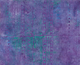 BA OM 1628 Purple Aqua Linear Print Ocean Mandala Range Batik Fabric for Patchwork and Quilting
