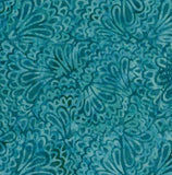 BA EU 1815 Eucalyptus Range Patterned Tone on Tone, Light Blue Green on Mid Blue Green Fans and Squiggles Cotton for Patchwork and Quilting