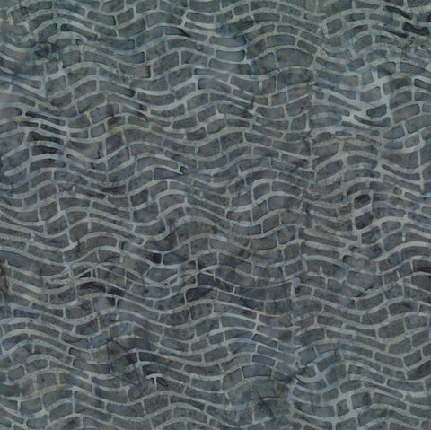 BA EU 1816 Eucalyptus Range Patterned Tone on Tone, Mid Grey on Darker Grey Wavy Tiles Cotton for Patchwork and Quilting