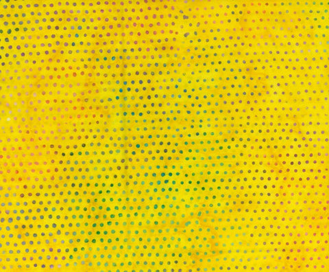 BA JS 1973 Jewel Spot Range - Yellow Batik Fabric for Patchwork and Quilting