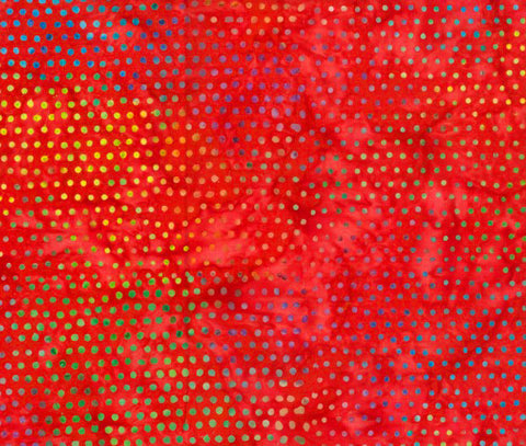 BA JS 1977 Jewel Spot Range- Bright Red Batik Fabric for Patchwork and Quilting