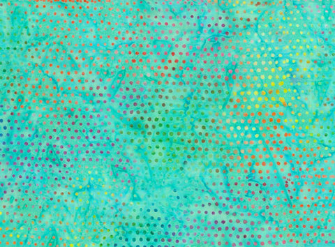 BA JS 1988 Jewel Spot Range- Aqua Batik Fabric for Patchwork and Quilting