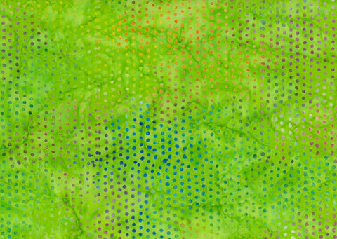 BA JS 1990 Jewel Spot Range- Lime Green Batik Fabric for Patchwork and Quilting