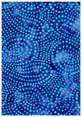 CAB A10 Turquoise Dots in Swirls on Purple Batik Cotton