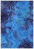 CAB A11 Grey Green Blue Purple Dots in Swirls on Purple Turquoise Batik Cotton