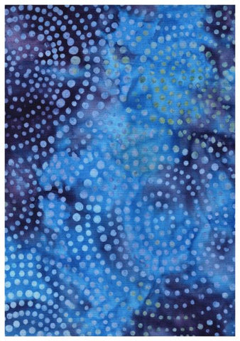 CAB A11 Grey Green Blue Purple Dots in Swirls on Purple Turquoise Batik Cotton