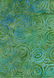 CAG A21 Green Aqua Swirls on Green Batik Cotton