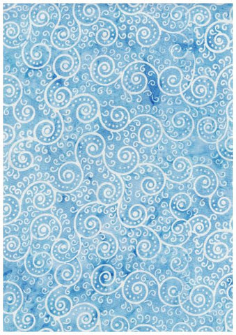 CAB A90 3.5 Multi Pineapple on Blue Batik Fabric Bulk 3.5M Piece