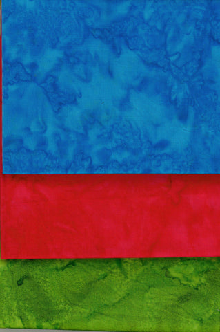 AT 161   Blue Red Green Fat Quarter Set [3 Set]