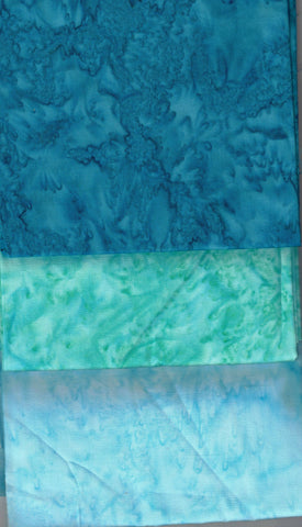 AT 202 Light, Medium, Dark Aqua Fat Quarter Set [3 Set]