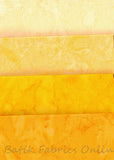AT FQ4 0401 Yellow [4 Pack] Batik Fabric Patchwork and Quilting