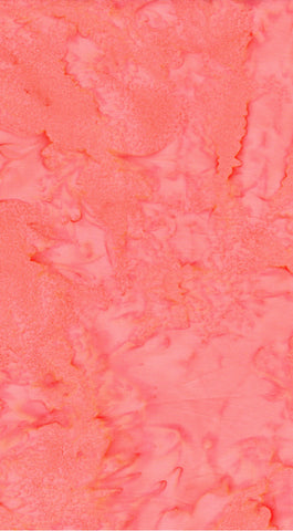 AT 042 A: Guava   Coral Pink Toned Batik Fabric for Patchwork and Quilting