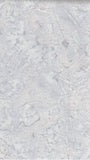 A close-up of a light gray and white cotton batik fabric with subtle veining and mottled tones.
