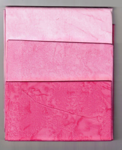 AT 171 Pink  Fat Quarter Set [3 Set] Batik Fabric Patchwork and Quilting
