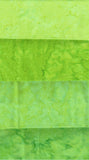 4 Fat Quarters Lime Green Cotton Batik Fabric