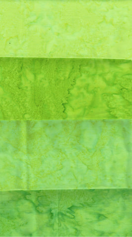AT FQ4 0302 Bundle 4 Fat Quarters Green Batik