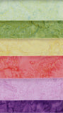6 Fat Quarters of Tonal Batik Fabrics