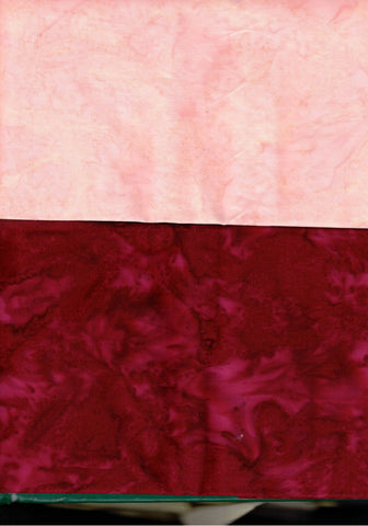 AT HM2-0201 Bundle 2 Half Meters Apricot,Burgundy Tonals  Batik Cotton Fabric