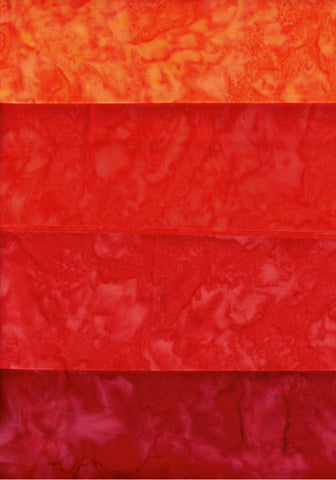 AT SQ4-0201 Orange [4 Pack] Skinny Quarters 1 Meter Total Batik Fabric Patchwork and Quilting