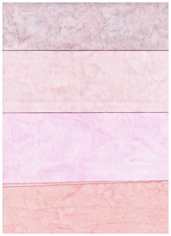AT SQ4-0204 Pink Purple [4 Pack] Skinny Quarters 1 Meter Total Batik Fabr