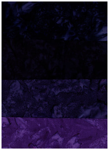 AT SQ4-0501 Purple [4 Pack] Skinny Quarters 1 Meter Total Batik Fabric Patchwork and Quilting,