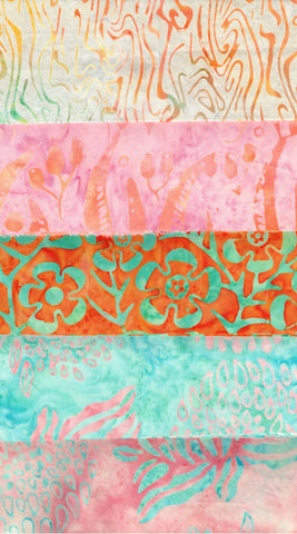 Aqua Apricot Batik Harmony Range Fat Quarter Bundle- 10 Fat Quarters/ SBFQ10-6