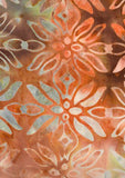 BA EA 1958 Orange Russet Floral Batik Cotton Fabric