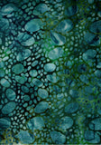 BA CA 1907 Colours of Australia Range- Blue Teal Lace Ovals Batik Fabric for Patchwork, Quilting and Sewing. Price per Quarter Meter Unit.