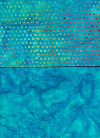 BA F2 Spot-11 Turquoise Tonal and Spot Bundle of 2 Fat Quarters Batik Cotton