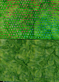 BA F2 Spot-19 Mid Green Tonal and Spot Bundle of 2 Fat Quarters Batik Cotton