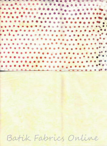BA F2 Spot-20 Cream Tonal and Spot Bundle of 2 Fat Quarters Batik Cotton