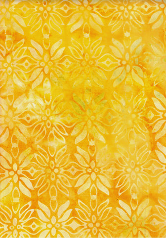 BA GA 1882 Garden Range Yellow Tone on Tone Floral on Yellow Batik Cotton