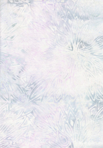 BA HE 1932 Heaven Range- Cream Lavender Pale Grey Floral Batik Fabric for Patchwork, Quilting and Sewing