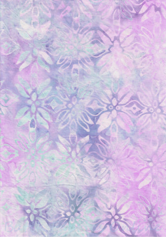 BA HE 1946 Heaven Range- Lavender Pale Grey Floral Batik Fabric for Patchwork, Quilting and Sewing