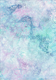 BA HE 1969 Pale Lavender Aqua Floral Batik Cotton Fabric