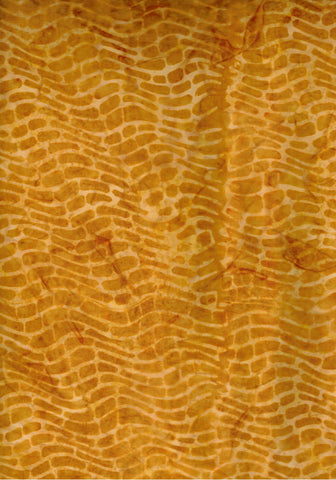 BA AU 1821 Sunset Range Patterned Tone on Tone, Gold Wavy Tile, Cotton for Patchwork and Quilting