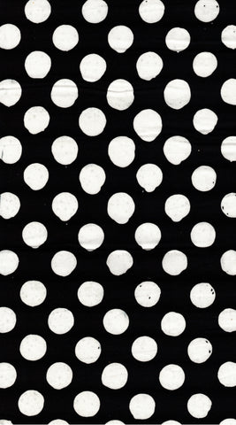 BA 1536 Black with Large White Spots Cotton Batik Fabric