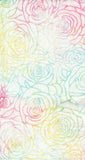 BA 314 Pale Multicolour Roses on Cream White 1M Bulk Discount Piece Batik Cotton