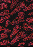 BAAL 947 Red Grevillea On Black Aussie Landscape Batik Cotton for Patchwork and Quilting Sale 0.35M Piece