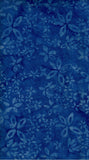Blue cotton batik fabric with floral pattern