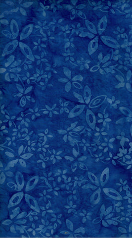 BA DP 2063 Mid Blue Floral Pattern Designer Palette Range Cotton Batik Fabric