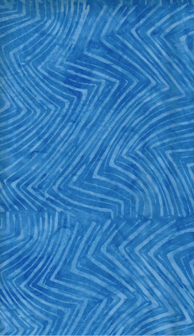 BA DP 2064 Mid Blue Zig Zag Pattern Designer Palette Range Cotton Batik Fabric