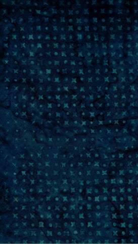 BA DP 2067 Blue on Dark Teal Blue Dots and Crosses Pattern Designer Palette Range Cotton Batik Fabric