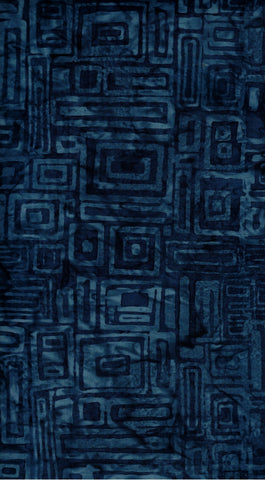 BA DP 2068 Navy Blue on Indigo Blue Geometric Pattern Designer Palette Range Cotton Batik Fabric