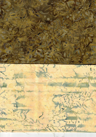 SBFQ2-2 Stash Builder Coordinating Floral Prints Green [2 Fat Quarters] Batik Fabric Patchwork and Quilting (Copy)